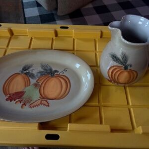 Fall platter and Pitcher